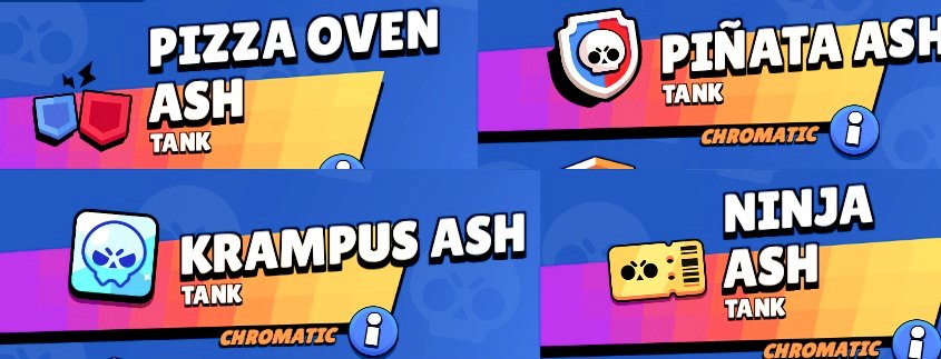 BS_Curiosidades's tweet photo. Dia 43 ~ Ash é o único brawler a ter Skin por Gemas, por Passe, por Liga Estelar e por Liga de Clubes. https://t.co/31YIRbvgiw