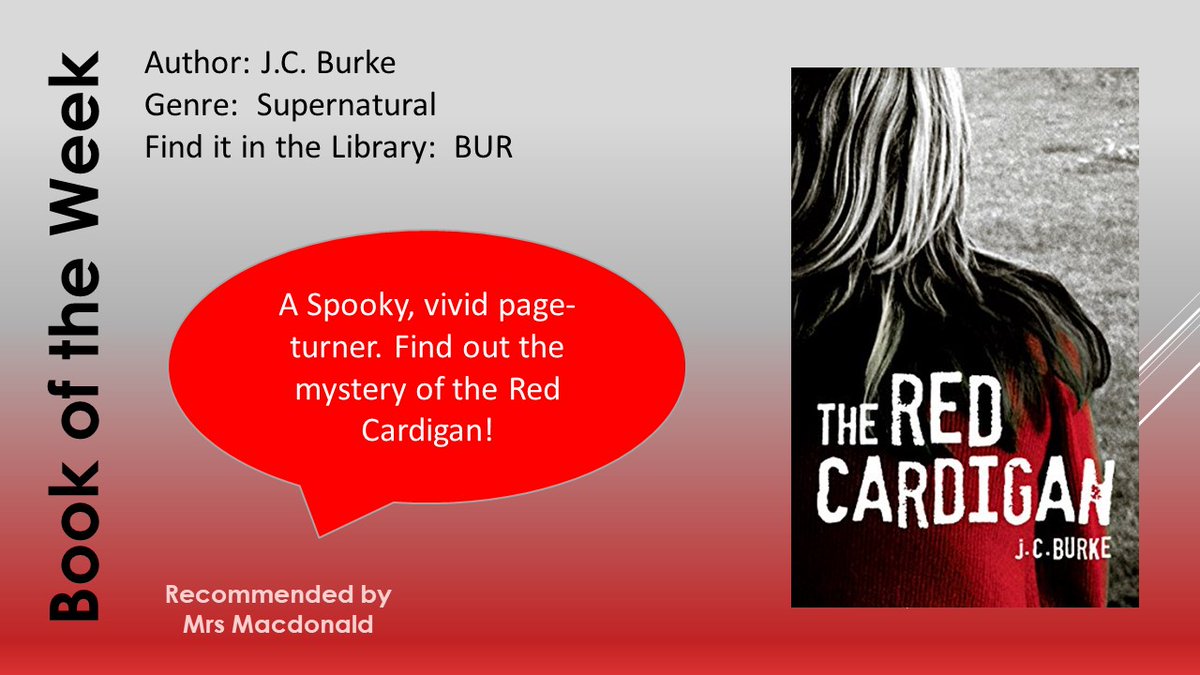 MazLibrary's tweet image. Check out this weeks Book of the Week : The Red Cardigan by J.C. Burke @MazLibrary #BOTW #BookOfTheWeek #VPRC #JCBurke #StaffRecommendations #Supernatural #ReadMe
