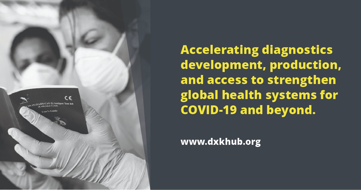 The @ACTAccelerator Diagnostics Pillar partnership is a ground-breaking global collaboration to speed up development and production of and equitable access to COVID-19 diagnostic tools and technologies. 📢 Learn more: dxkhub.org @FINDdx @GlobalFund @WHO