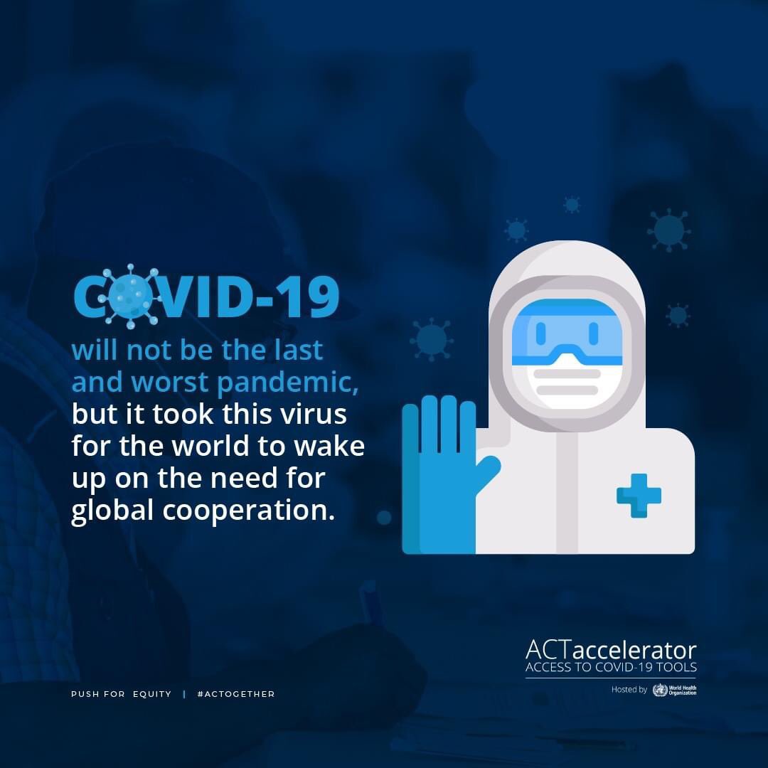 UnitaidJP's tweet photo. .@ACTAcceleratorは、世界の隅々まで新型コロナのワクチン、検査、治療への公平なアクセスを促進する世界唯一のパートナーシップです🌍

各国のリーダーからの今後の継続した支援により、医療技術へのアクセス改善が可能になります。
#PushForEquity #Unitaid https://t.co/zqlvJ0gTCP