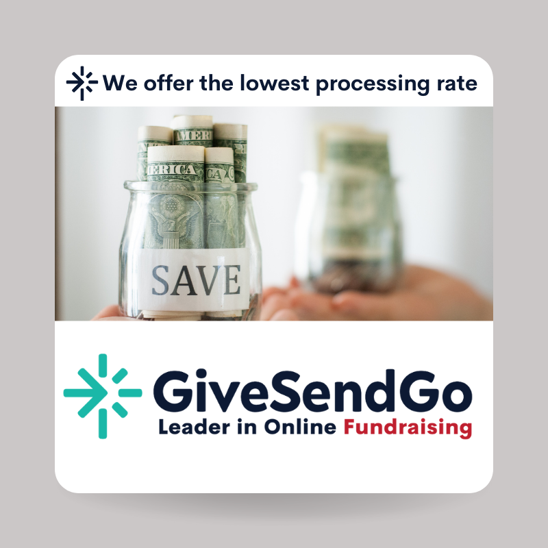 GiveSendGo's tweet photo. Save Money, Raise Money https://t.co/zbAKidrTTr