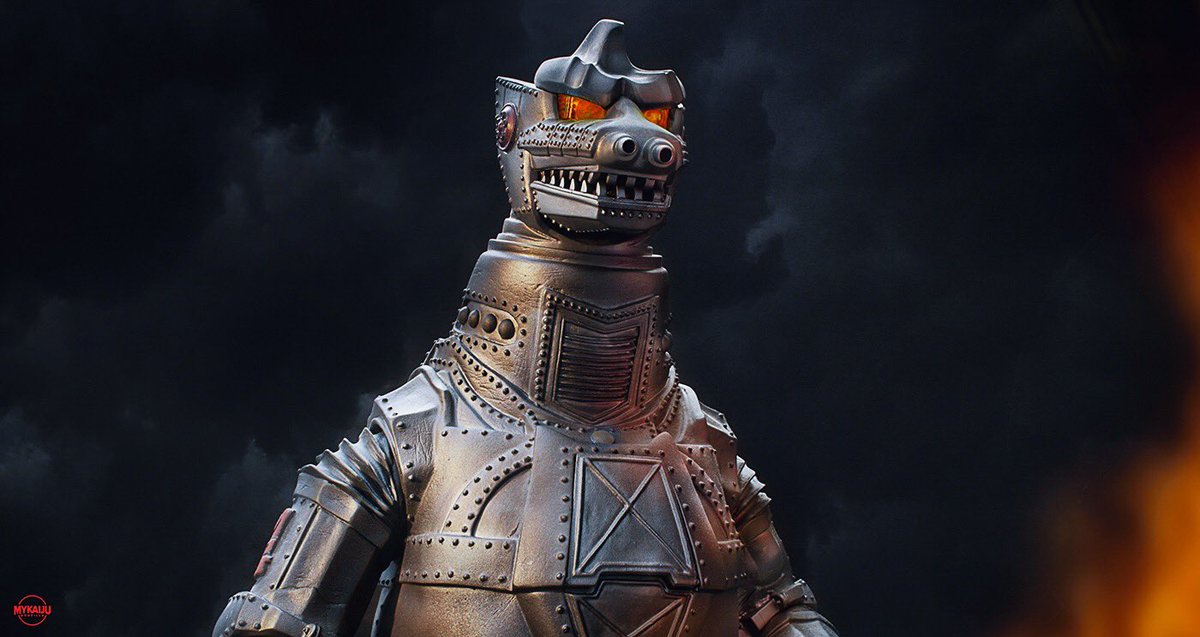 MyKaiju's tweet photo. “Other sinister minds from outer space decided that the only way to take over the earth and destroy Godzilla would be with another Godzilla-like creature, a huge robot monster, impervious to anything, MechGodzilla” - H.G. Saperstein #Godzilla #XPlus #MM28 https://t.co/R0asTVF6au