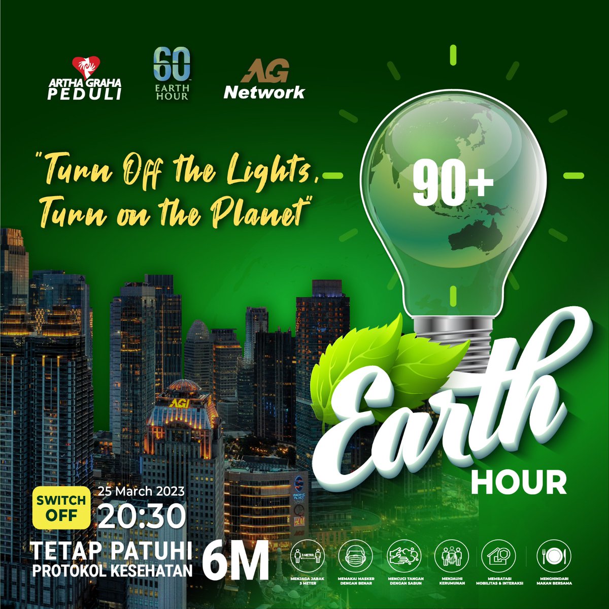 Earth Hour 2023

#earthhour 
#AGPEarthHour 
#connect2earth 
#1JamUntukBumi 
#iniAksiku 
#agpearthhour2023 
#switchoff2023 
#TimeOutForNature