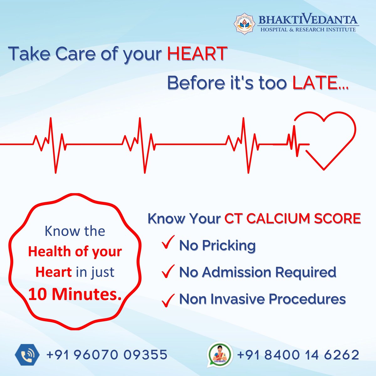 Bhaktivedanta_H's tweet image. Prevent Heart failures by knowing your Heart health today!

#Bhaktivedanta #BhaktivedantaHospital #CTCalciumScore #CTAngiography #Radiology #Hospital #AskBhakti