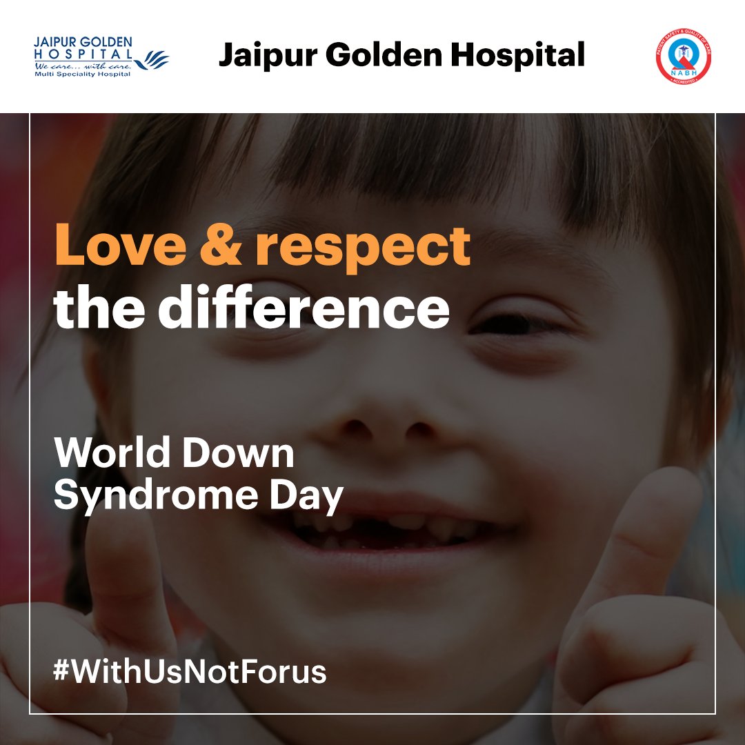 JaipurGolden's tweet photo. Down Syndrome affects around 1 in 1000 child worldwide.

This World Down Syndrome Day,  21st March 23, let's find &amp; Cherish the unique qualities and abilities of people with Down Syndrome and respect the diversity.

 #worlddownsyndromeday #differenceisbeautiful #withusnotforus https://t.co/zAy9jAutVH