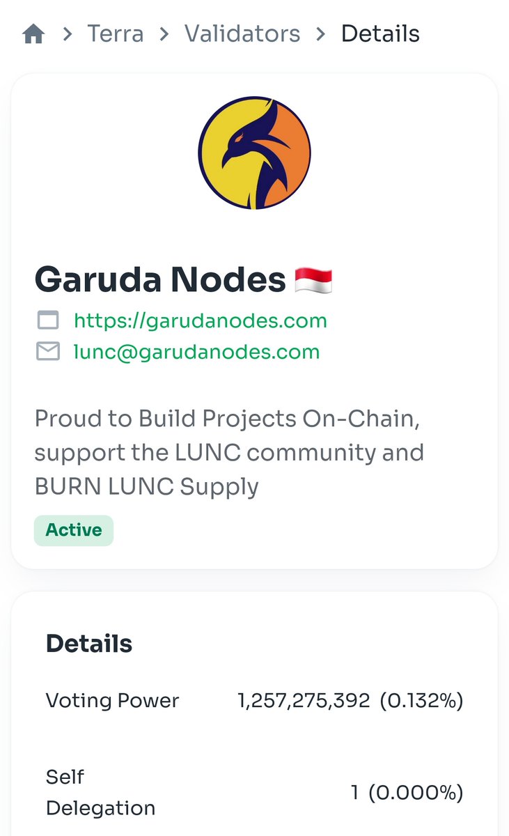 GarudaNodes's tweet photo. Why delegate to @GarudaNodes

✅️Build L2 project onchain 
✅️Support community by our voted
✅️Actively burn the commission + from the project we build
✅️Never Jailed
✅️99.9% uptime
✅️Autocompound 
Visit us in https://t.co/Acm5PB7ksK

#LUNCcommunity
#LunaClassic #LUNC https://t.co/uGtuienMAD