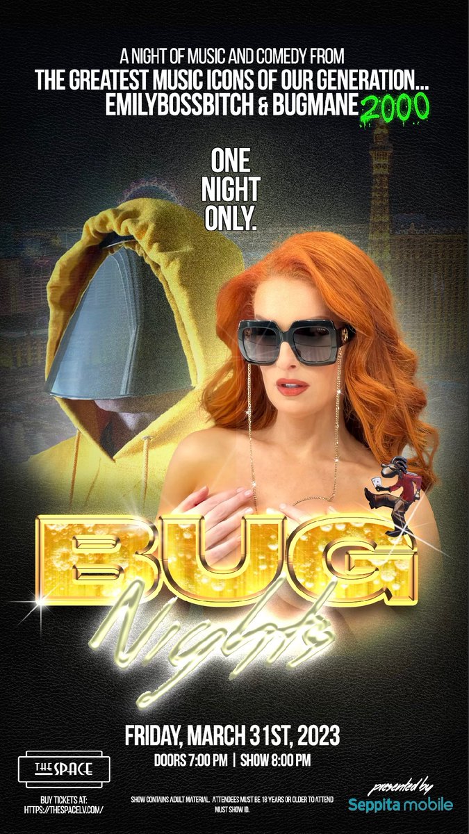 bugmane2000's tweet photo. Bugmane 2000
Live in Las Vegas
March 31st
Tickets on Sale https://t.co/yHUNYEWbiM