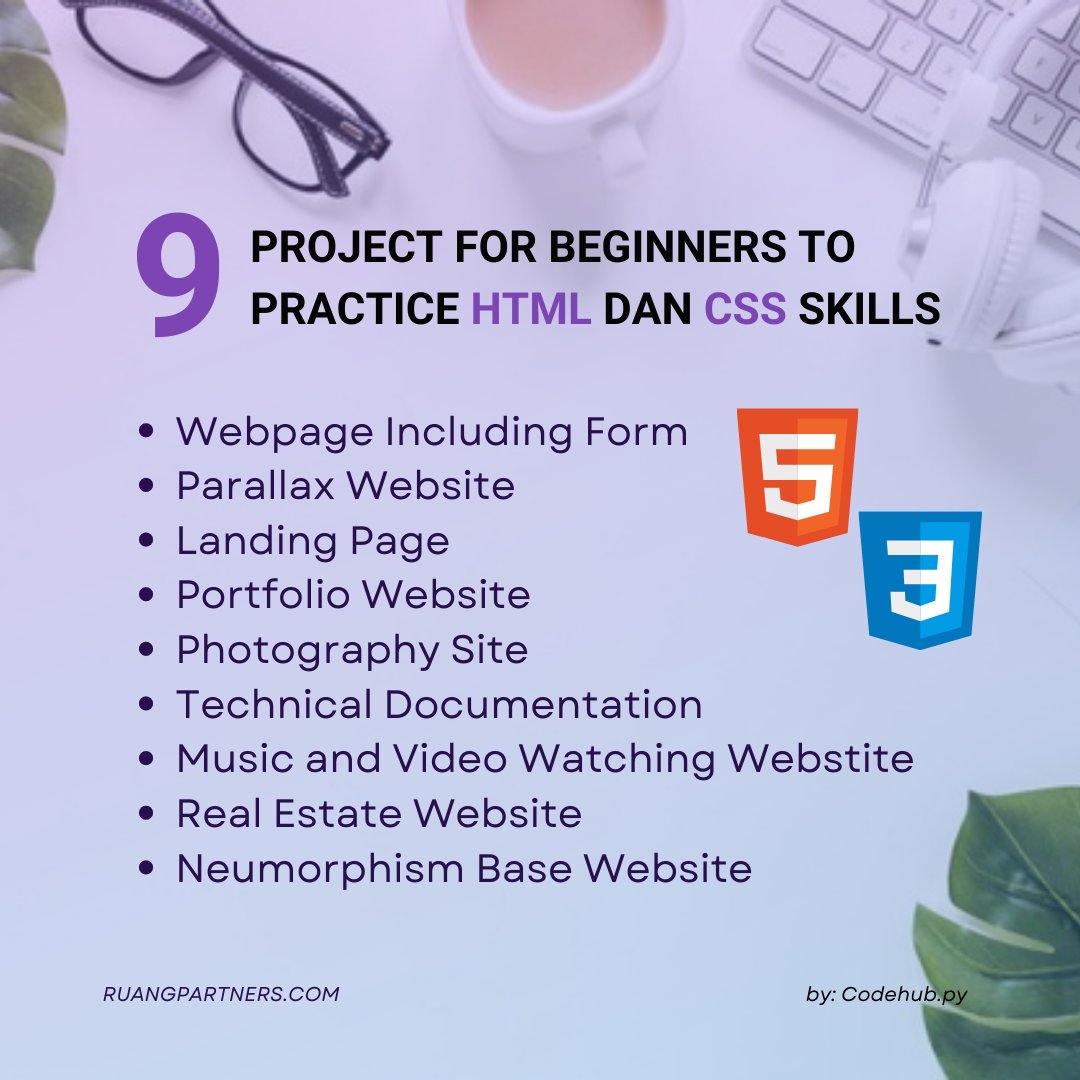 9 Project for beginners to practice HTML dan CSS skills

#project #html #css