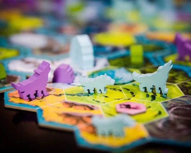 BoardGamerSteph's tweet image. The Wolves from @pandasaurus_games. While this is an area control game there is a super cool mechanic in the game where you have to flip tiles to take the actions you want for different terrains. Managing those tiles is the key to success. Really interesting. #thewolves #wol…