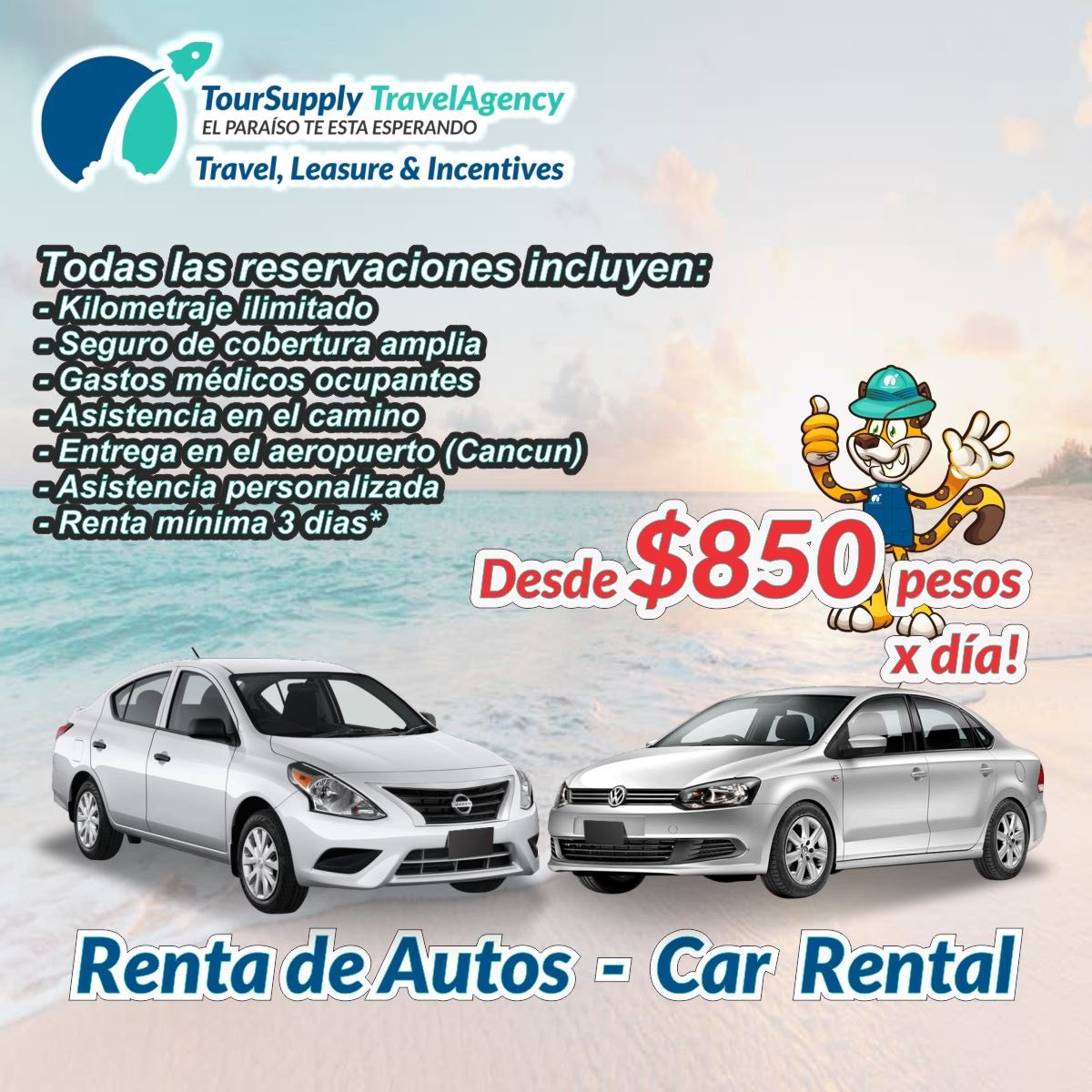 Renta de Autos 🚘 Sin Tarjeta de Crédito!
- 
Semana Santa está a la vuelta de la esquina, ya tienes el auto para tus próximas aventuras en #Cancun #rivieramaya #confianza #mexico #viajafacil #viajaseguro #VerificayViaja #rentacar #rental #carrental #rentadeautos