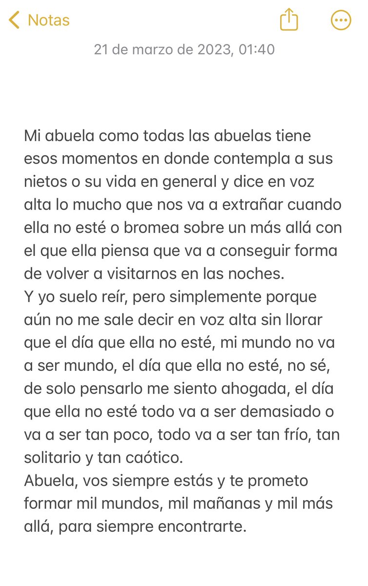 “Abuela, te lo prometo”