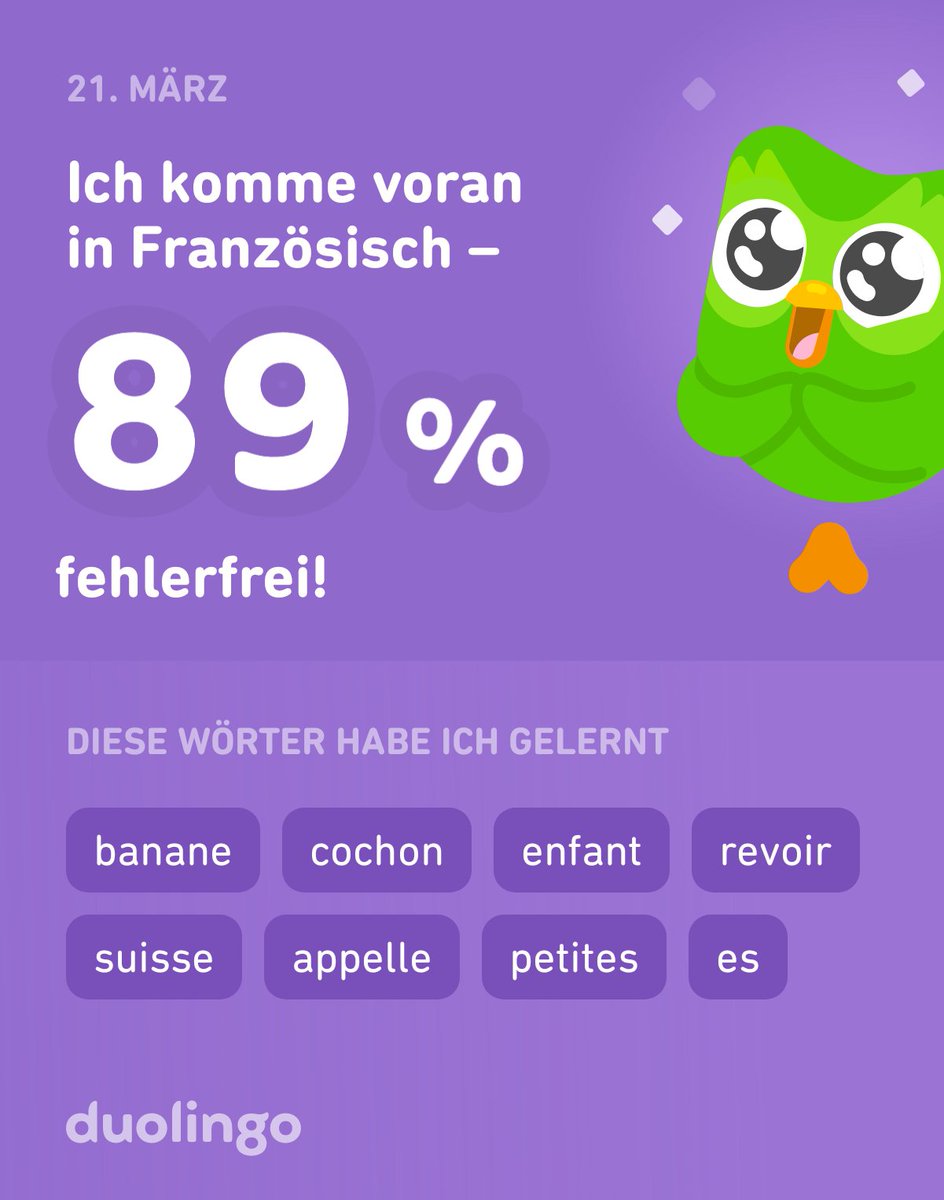 turboseller's tweet photo. Ich lerne Französisch auf Duolingo! Es ist kostenlos, effektiv und macht Spaß. https://t.co/9mYohyQqML