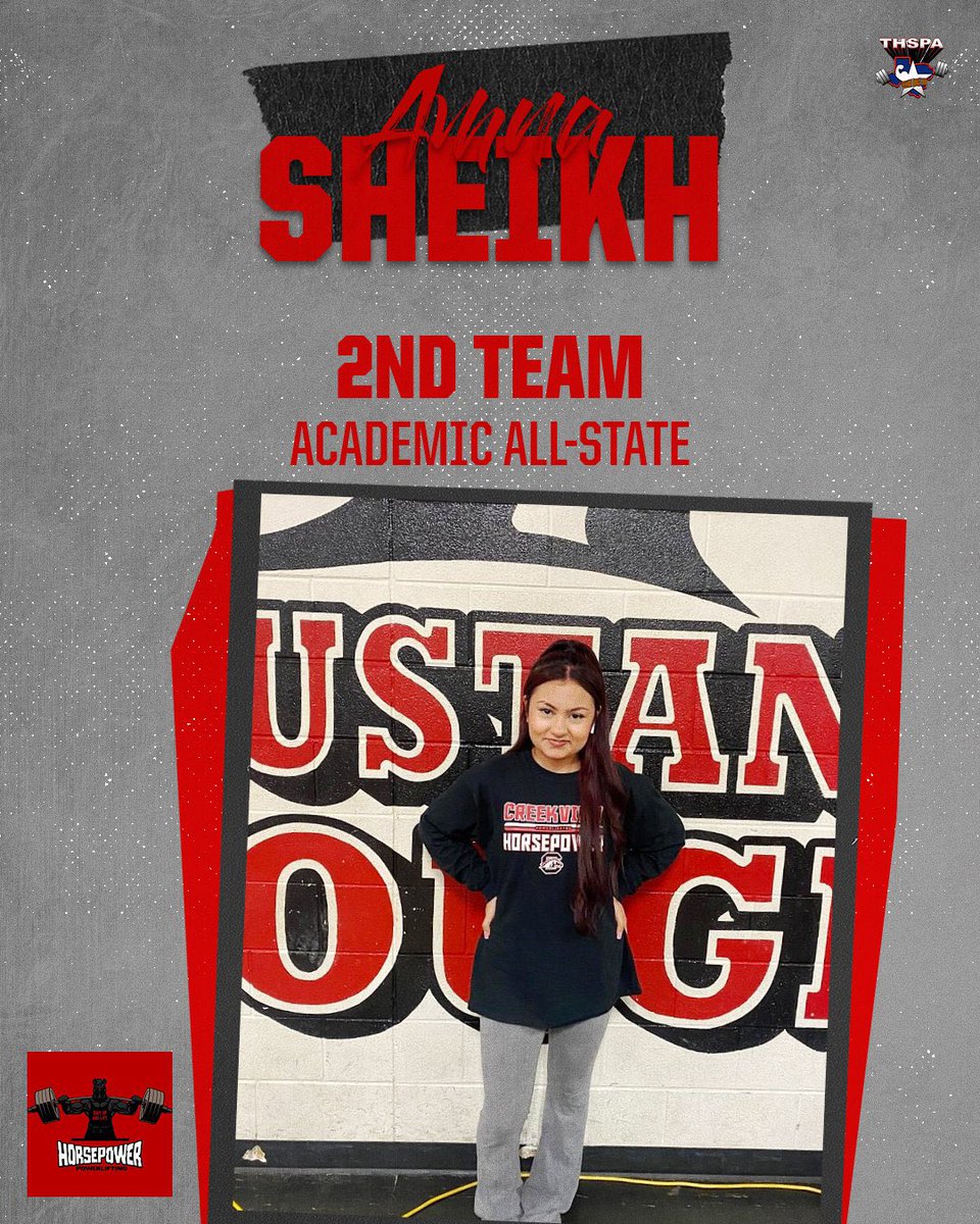 Creekview Mustang Horsepower (@creekviewmusta1) on Twitter photo Big Congratulations to Kristine Mbah and Amna Sheikh for making the <a href="/thswpa/">THSWPA1</a> Academic All-State 2nd Team! Great Job Ladies! 🧠📚🏋🏽♀️💪🏾
#HORSEPOWER🐴
#GIRLPOWER🏋🏽♀️
#LIFTHEAVYSTUDYHARD🎓
#FAST🔴⚫️⚪️
<a href="/CreekviewLeads/">Creekview High School</a>
@CreekviewPrinc
<a href="/castillo_ac/">Tonycastillo</a>
<a href="/CFBathletics/">CFB Athletics</a>
<a href="/RamirezCoach/">Michael Ramirez</a> Big Congratulations to Kristine Mbah and Amna Sheikh for making the <a href="/thswpa/">THSWPA1</a> Academic All-State 2nd Team! Great Job Ladies! 🧠📚🏋🏽♀️💪🏾
#HORSEPOWER🐴
#GIRLPOWER🏋🏽♀️
#LIFTHEAVYSTUDYHARD🎓
#FAST🔴⚫️⚪️
<a href="/CreekviewLeads/">Creekview High School</a>
@CreekviewPrinc
<a href="/castillo_ac/">Tonycastillo</a>
<a href="/CFBathletics/">CFB Athletics</a>
<a href="/RamirezCoach/">Michael Ramirez</a>