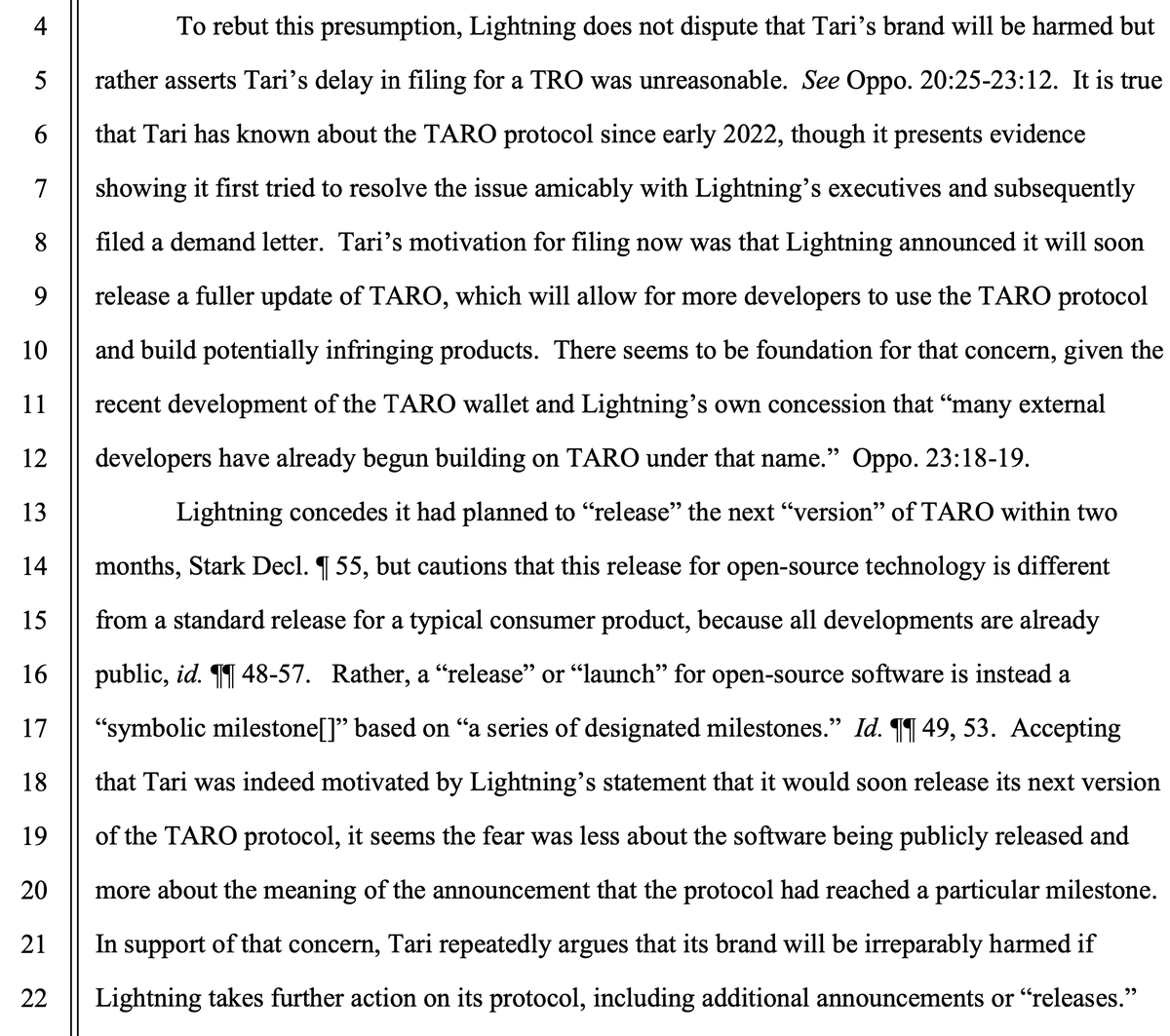 RickSandersLaw's tweet photo. Of note, the ct. excused markholder's several month delay b/c 1) it was engaged in discussions with ∆, and 2) ∆'s announcement that it was soon to release a fuller-featured version was a sufficient prompt to seek immediate relief. #trademark /2 https://t.co/W6LnFOamL5
