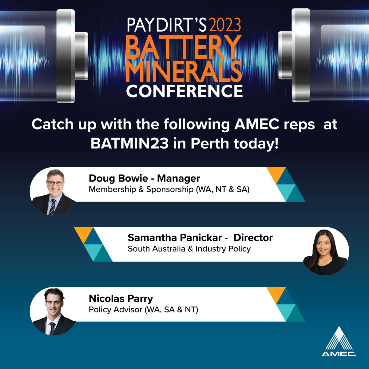 amec_org's tweet photo. Who is heading to #BATMIN today? WE ARE!!!

Look out for Doug Bowie, Samantha Panickar and Nic Parry from AMEC who will be attending. https://t.co/Rc5COMidwp