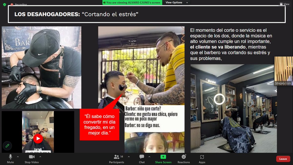 cristinaq's tweet photo. #BarberShop "Cortas el cabello y también el strés". Deshogando penas con las tijeras. El espacio de intimidad que se genera en el barbershop cumple un rol importante: el cliente se relaja y también se libera. #Trendhunting @esanperu #Insights https://t.co/mQTOIS1vcA