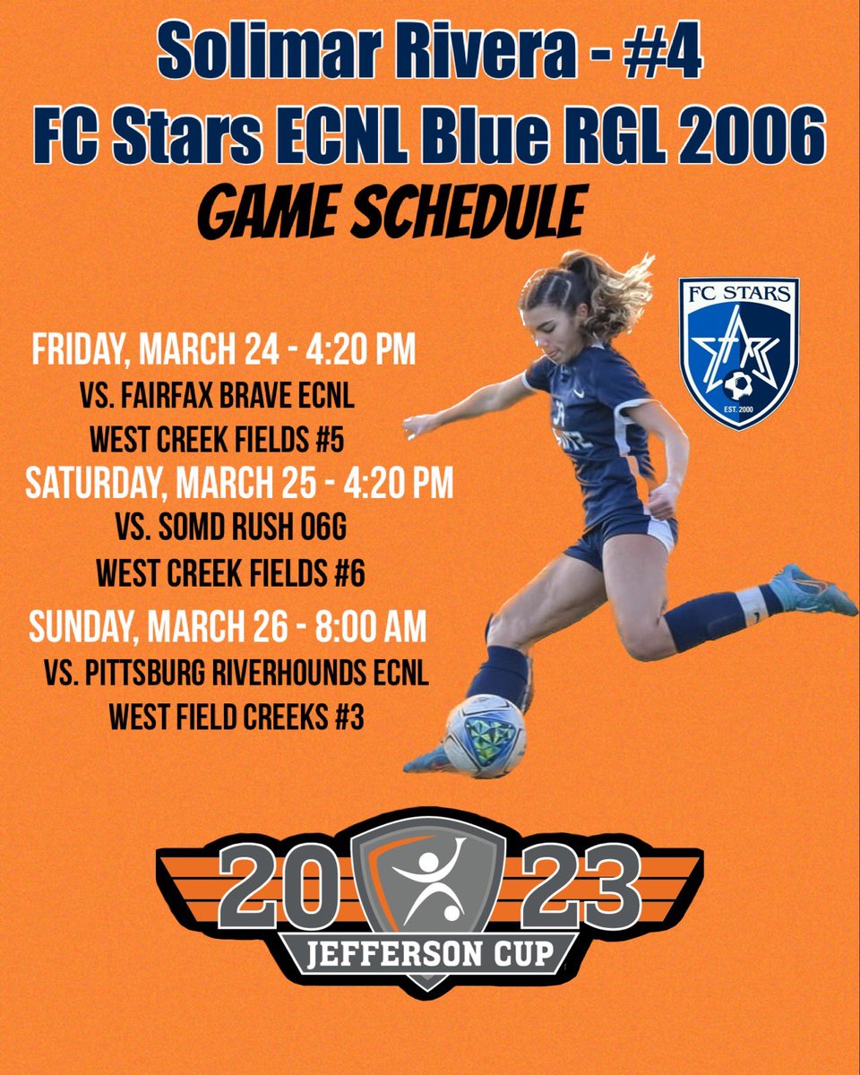SolimarRivera_4's tweet photo. jefferson cup schedule 🧡 can’t wait for a fun weekend of soccer ⚽️!! #FCStars #JeffersonCup #Footballer #VA https://t.co/2DLnv51p2Y