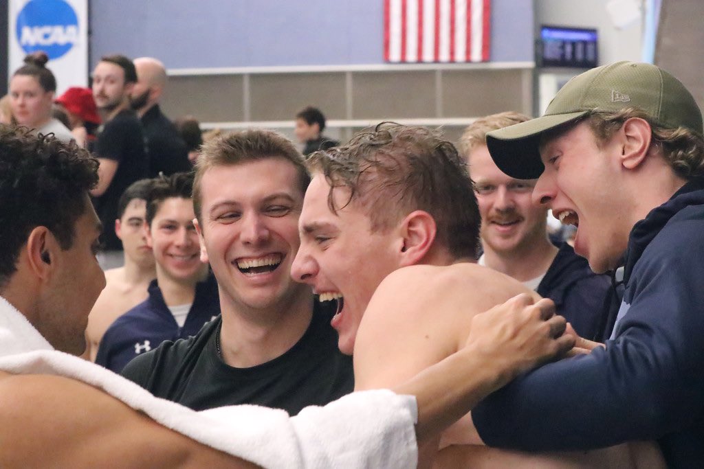 Such a FUN week at the @NCAADIII swimming & diving championship! 

Extremely proud of our @jcuswimdive men for earning 6 first team All-American honors and for placing 15th in the nation.

Thanks for the support and the laughs, @SwimCoachIanB! 

#StreakUp ⚡️