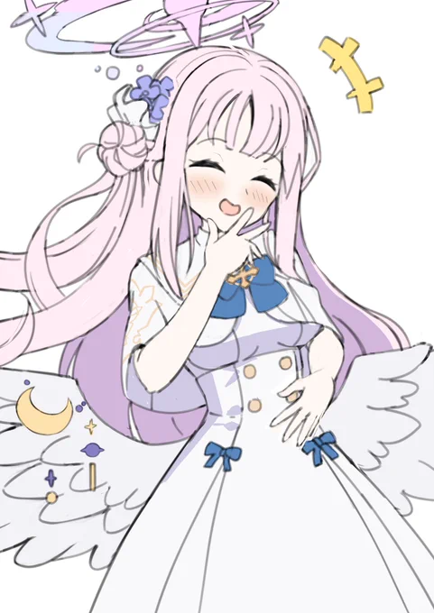 ラフ〜完成は夜上げる予定です#ブルアカ#聖園ミカ 