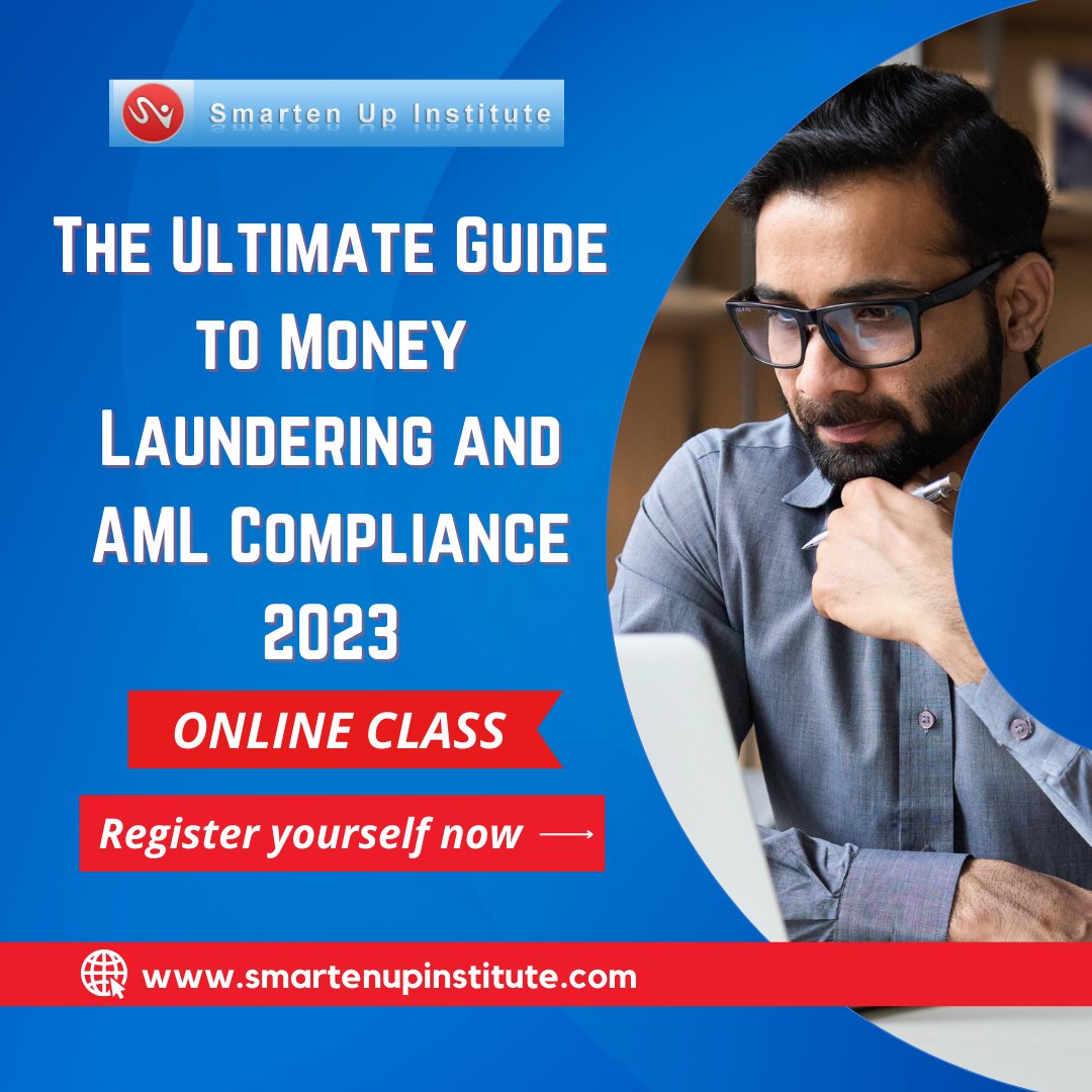 SmartenUpInst's tweet photo. The Ultimate Guide to Money Laundering and AML Compliance 2023

👉🏻👉🏻https://t.co/cqNVR5sksp              

#AML #certified #course #graduation #graduate #info #certification #smartenupinstitute #skills #onlinecourse #onlinecourses #proposal #quiz #market #assignment #report https://t.co/zBjKfrOnvZ