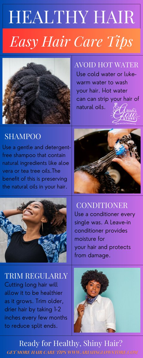 AriahsGlowstore's tweet photo. "Having a Bad hair day? Not anymore! Check out these easy and effective natural hair care tips to keep your hair looking fabulous 💁‍♀️ #haircare #beautytips" https://t.co/XW1mMpdzfl