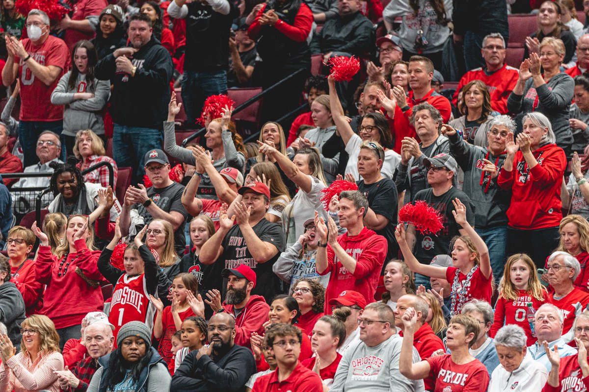 OhioStateWBB's tweet photo. Buckeye nation, you showed up in a BIG way today for an exciting NCAA second round victory ‼️

📸: https://t.co/XZylQdfYc0
🔗: https://t.co/N5pYKIRg7G

#GoBucks https://t.co/jmTr6agfPO