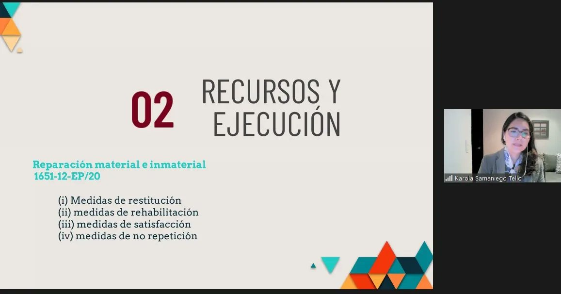 CenescapEcuador's tweet photo. EXPOSICIÓN DE LA DRA. JENNY SAMANIEGO.

TEMA: ACCIÓN DE PROTECCIÓN Y SU DESARROLLO JURISPRUDENCIAL. (TEMPORALIDAD, RECURSOS APLICABLES EN EJECUCIÓN DE SENTENCIAS, FACULTAD DE JUECES PARA EJECUTAR SENTENCIA, PRESENTACIÓN Y PRÁCTICA DE PRUEBA). https://t.co/eYFzlojwsK