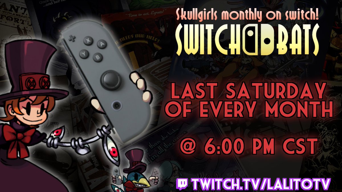 PowerWithin_Yea's tweet photo. If you were thinking of signing up for Switchbats #5, the defacto #NintendoSwitch #Skullgirls tournament series, fret no longer! 
Sign up page is now live, and we already have 11 participants in less than 48 hours! 
Link: https://t.co/AbIo1MpTwO
Server: https://t.co/c38pRWjkRn https://t.co/XUtPmRBpp7