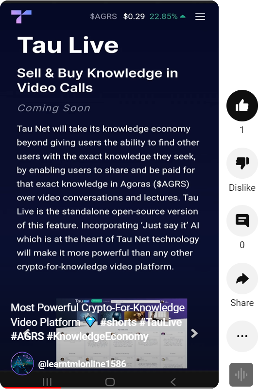AndrewOnizuka's tweet photo. "Revolutionize knowledge sharing with Tau Live - the open-source video platform that lets you buy and sell knowledge during live conversations. Powered by 'Just say it' AI technology." #TauLive #KnowledgeEconomy #JustSayItAI #CryptoForKnowledge #TauNet #Tauchain https://t.co/qMyxXAVbOB