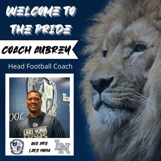 Lake Nona HS Football (@lnlionsfootball) on Twitter photo Welcome to the Pride <a href="/daubrey52/">David Aubrey</a>
Let’s get to work 🤝
<a href="/FootballFhsaa/">FHSAA Football</a> <a href="/PrepRedzoneFL/">Prep Redzone Florida</a> <a href="/FLHSSPORTS/">Florida High School Sports</a> <a href="/FlaHSFootball/">FloridaHSFootball.com</a> <a href="/OCPSnews/">ocpsnews</a> <a href="/lakenonahigh/">Lake Nona High</a> <a href="/LNHSAthletics/">@LakeNonaAthletics</a> Welcome to the Pride <a href="/daubrey52/">David Aubrey</a>
Let’s get to work 🤝
<a href="/FootballFhsaa/">FHSAA Football</a> <a href="/PrepRedzoneFL/">Prep Redzone Florida</a> <a href="/FLHSSPORTS/">Florida High School Sports</a> <a href="/FlaHSFootball/">FloridaHSFootball.com</a> <a href="/OCPSnews/">ocpsnews</a> <a href="/lakenonahigh/">Lake Nona High</a> <a href="/LNHSAthletics/">@LakeNonaAthletics</a>