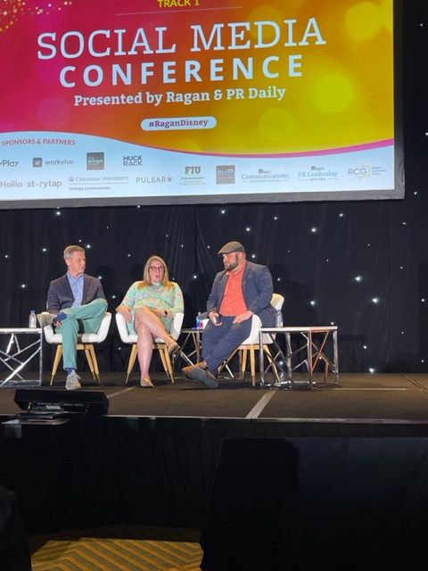 RobinColner's tweet photo. One of the best panels at #RaganDisney showcasing the right way for brands to create videos that inform, inspire and build trust with @elleinthecity at @Pfizer and Tod Plotkin @GreenBuzzAgency, moderated by @joffaloff https://t.co/1RMBCfcXMa