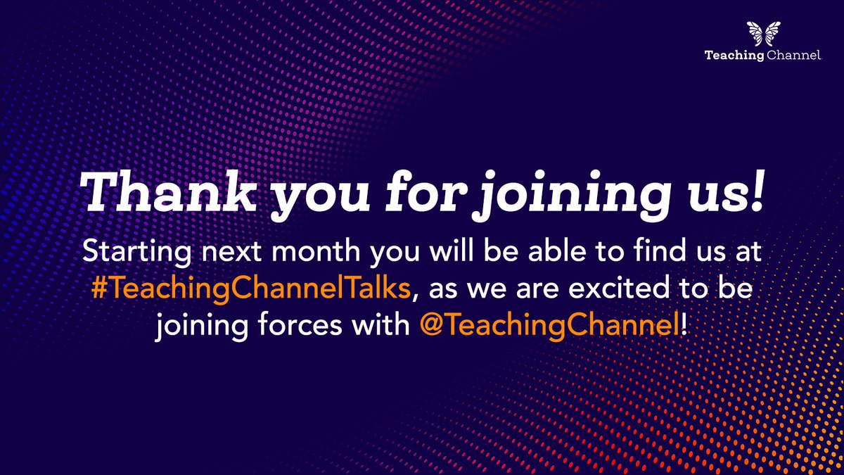 Insight ADVANCE (@insightadvance) on Twitter photo As we come together with out partners at <a href="/TeachingChannel/">Teaching Channel</a> we will be saying goodbye to #ADVANCEChat. Thank you to everyone who has joined and participated in our chat over the years!
Join us next month for our very first #TeachingChannelTalks! As we come together with out partners at <a href="/TeachingChannel/">Teaching Channel</a> we will be saying goodbye to #ADVANCEChat. Thank you to everyone who has joined and participated in our chat over the years!
Join us next month for our very first #TeachingChannelTalks!