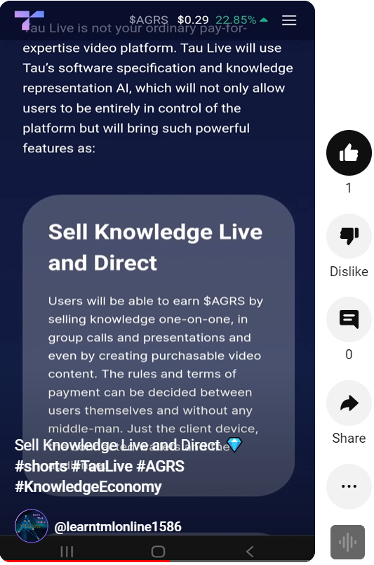 AndrewOnizuka's tweet photo. "Transform knowledge sharing with Tau Live - the platform connecting experts and seekers. Sell knowledge live, one-on-one or in groups, and earn $AGRS." #TauLive #KnowledgeSharing #CryptoForKnowledge #TauNet #Tauchain https://t.co/AdecA6BL1H https://t.co/Y33Iw3Px1h