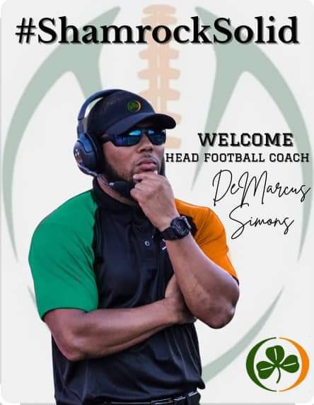 eauclairehssc's tweet photo. Please let us WELCOME Mr. DeMarcus Simons to the Eau Claire Shamrock Family as our Head Football Coach. #letsgoshamrocks☘️ https://t.co/zbLRpBFenb