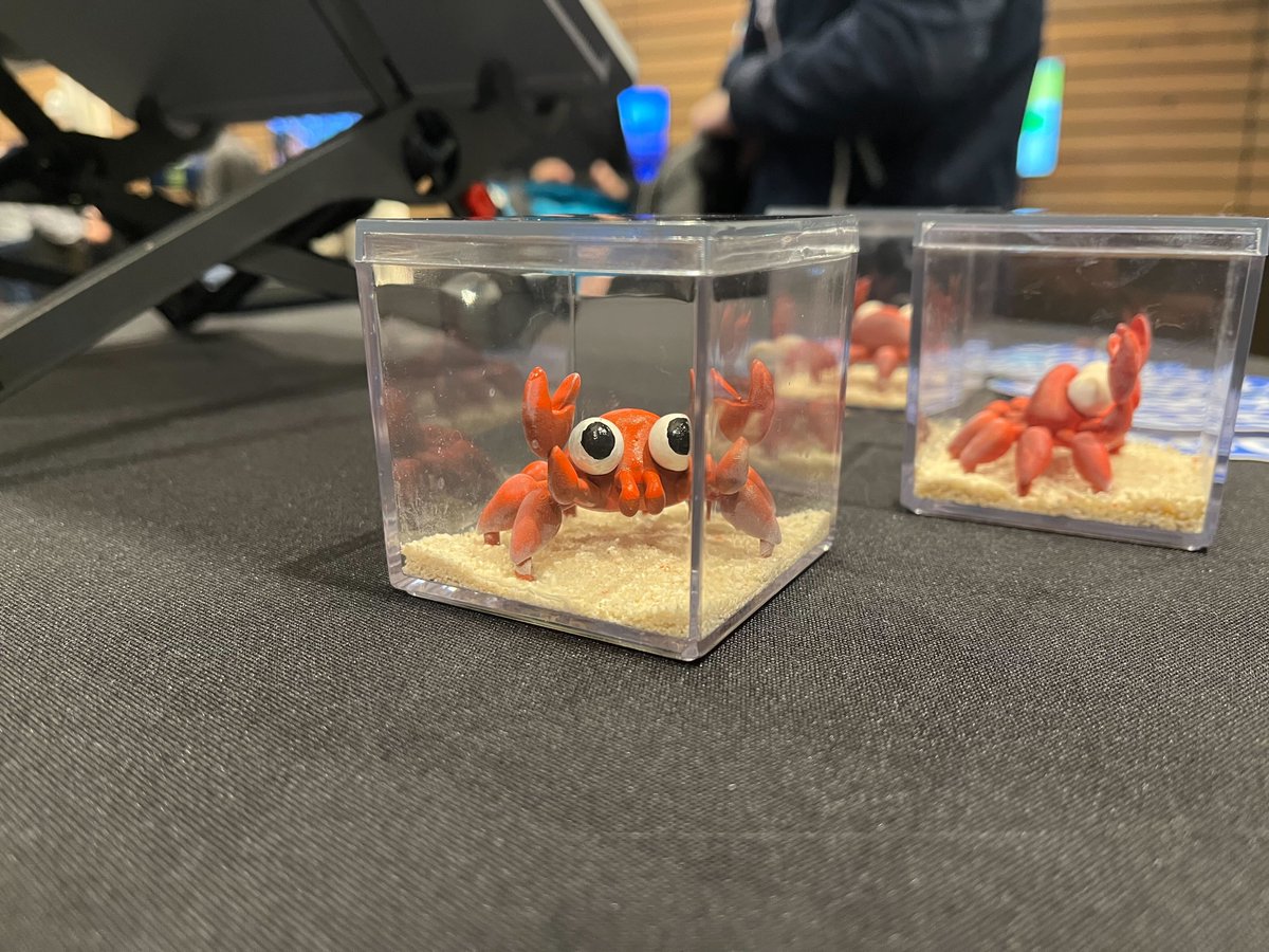 We're all set up and ready to go at the <a href="/igea/">IGEA</a> Australian Showcase ✨ We're excited to show off <a href="/crabgodgame/">Crab God</a> to everyone at the conference 🦀 If you're at <a href="/Official_GDC/">GDC Festival of Gaming</a> today, come play with our adorable Crablings and maybe take one home 👀 #indiegamedev #gamedev #gdc
