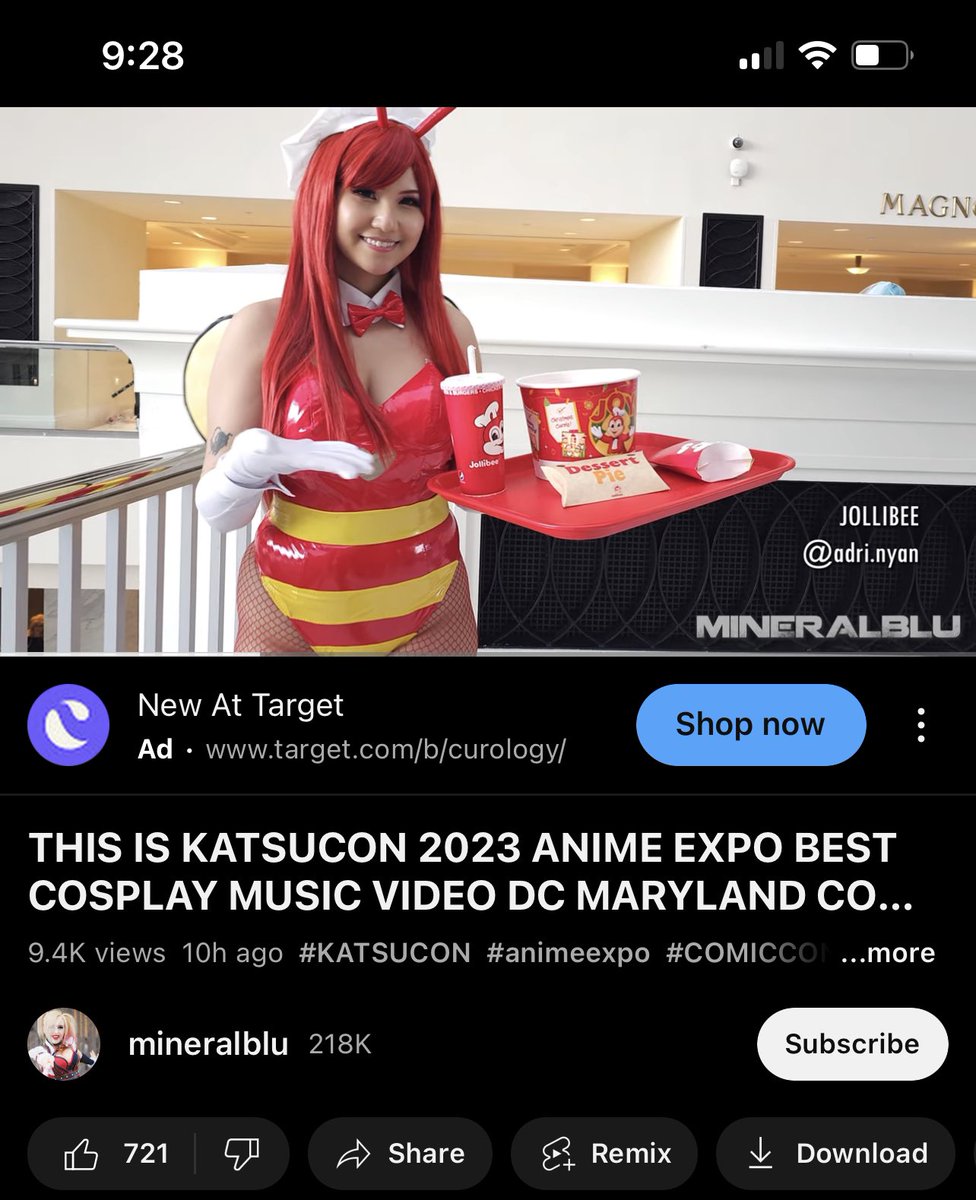 EEEP I WAS FEATURED ON @mineralblu ‘s Katsucon CMV as jollibae 🥹 i’m so happy and feel so honored to be included w a bunch of talented cosplayers 😭😭