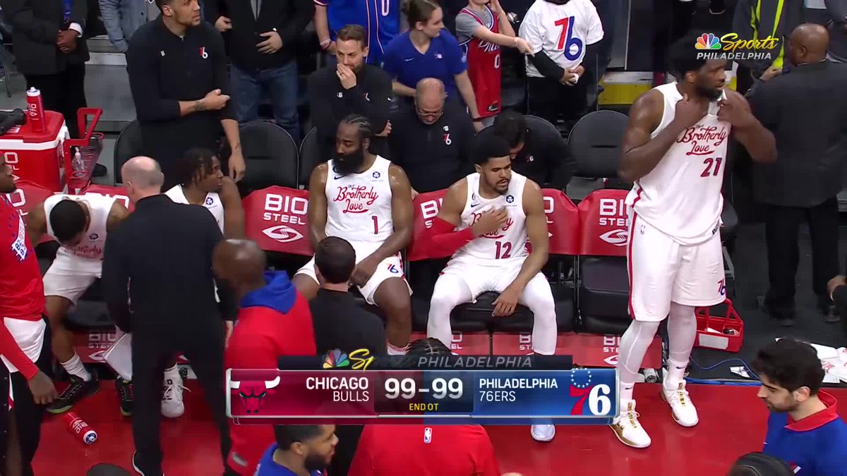 Bulls-Sixers went to 2OT before either team even reached 100 PTS 😳