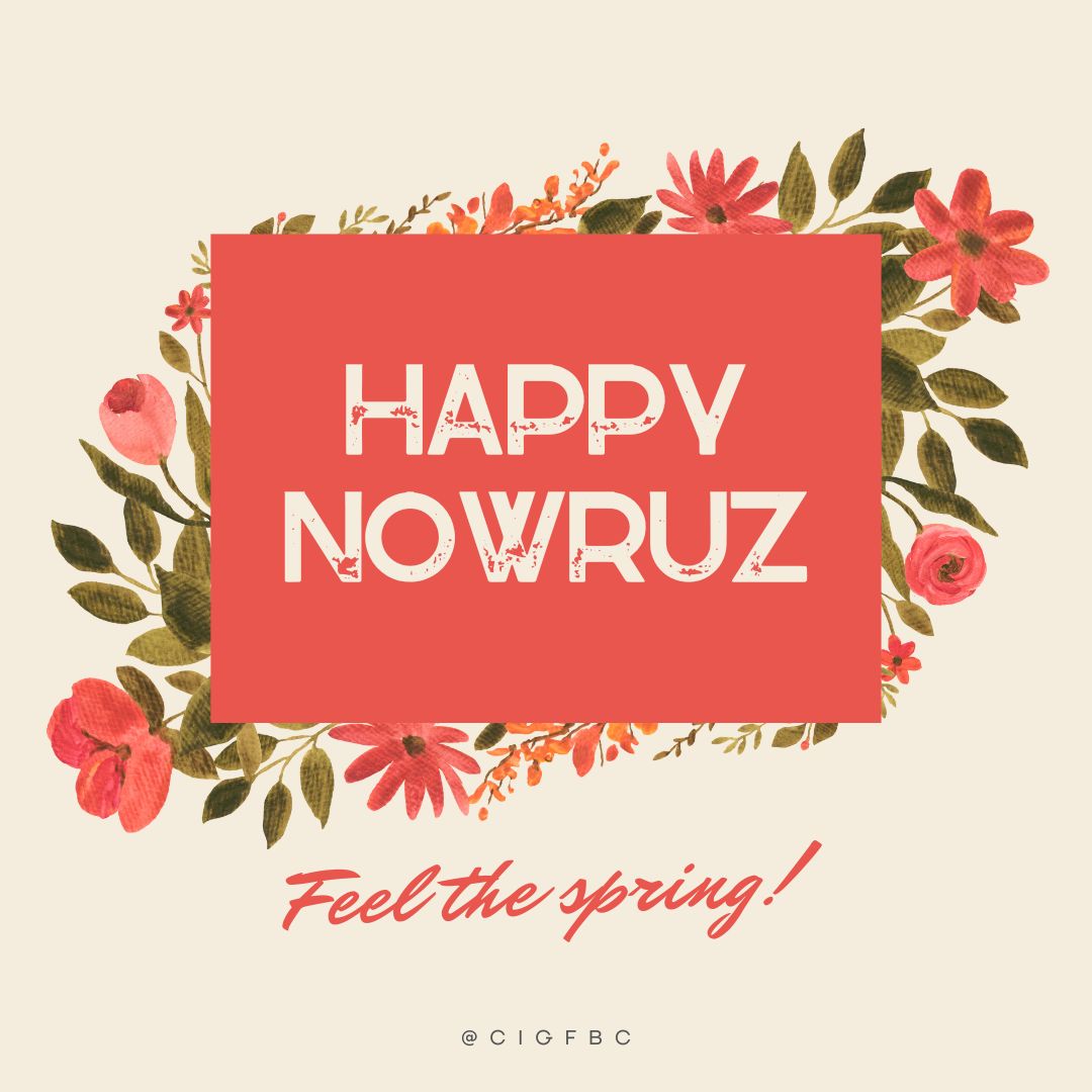 CIGFBC's tweet photo. Happy Nowruz 💐 Nowruz is Persian New Year and marked by the first day of Spring, wishing you all a happy, healthy and prosperous year.
@adityatawatia https://t.co/UdOmcYllb3