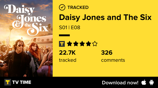 bexanafeels's tweet photo. I've just watched episode S01 | E08 of Daisy Jones and The Six! #daisyjonesthesix  https://t.co/3rMbuF5AOw #tvtime https://t.co/W10qJz2qhB