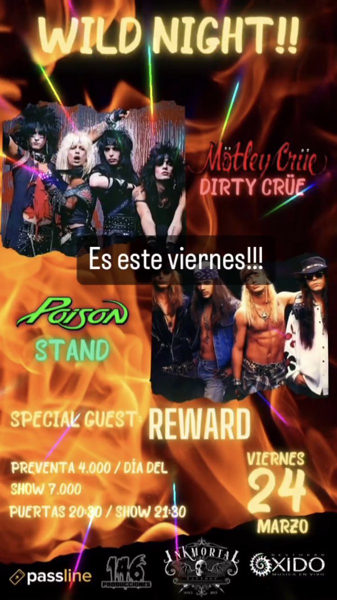 REWARD este viernes 24 Marzo !!!!  <a href="/fmrockandpop/">Rock & Pop</a> #rock #baroxido #barriobellavista #SantiagodeChile