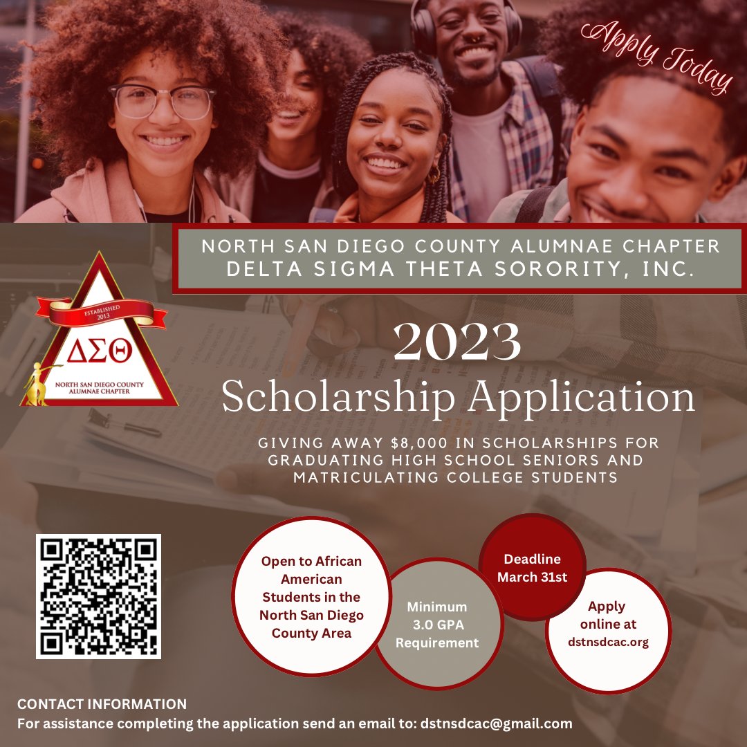 Scan QRS for online application. Deadline 03/31/2023.