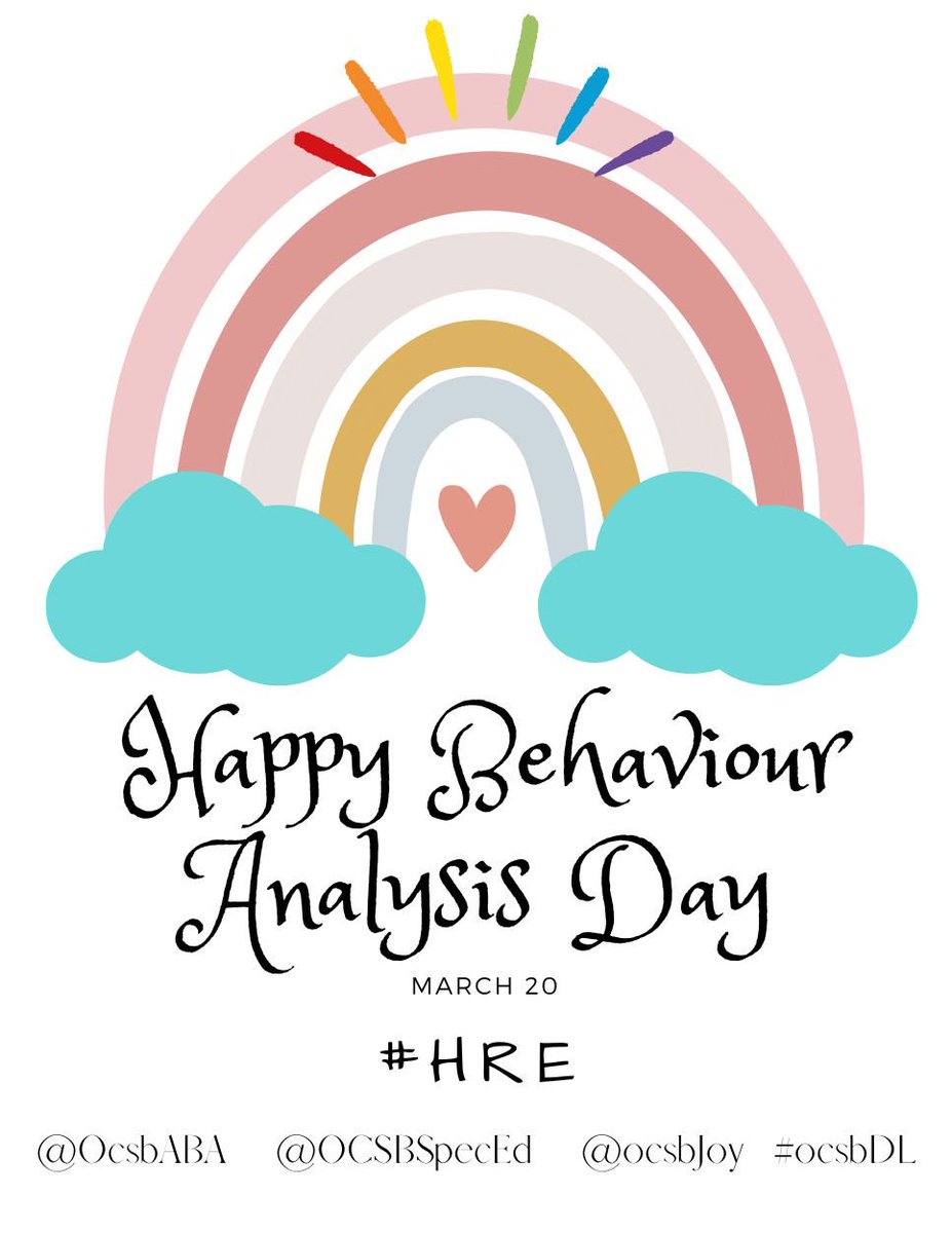 Happy Behaviour Analysis day to the most compassionate, inspiring & innovative people I know. @OcsbABA @jennieradka @momottawa @AnneFrazer7 @DMcnaule @RobinBertrand12 @Sverheyd @MelisaLGibson @chevy_jenn @OCSBSpecEd #HRE #ocsbJoy #ocsbDL #ocsbProud