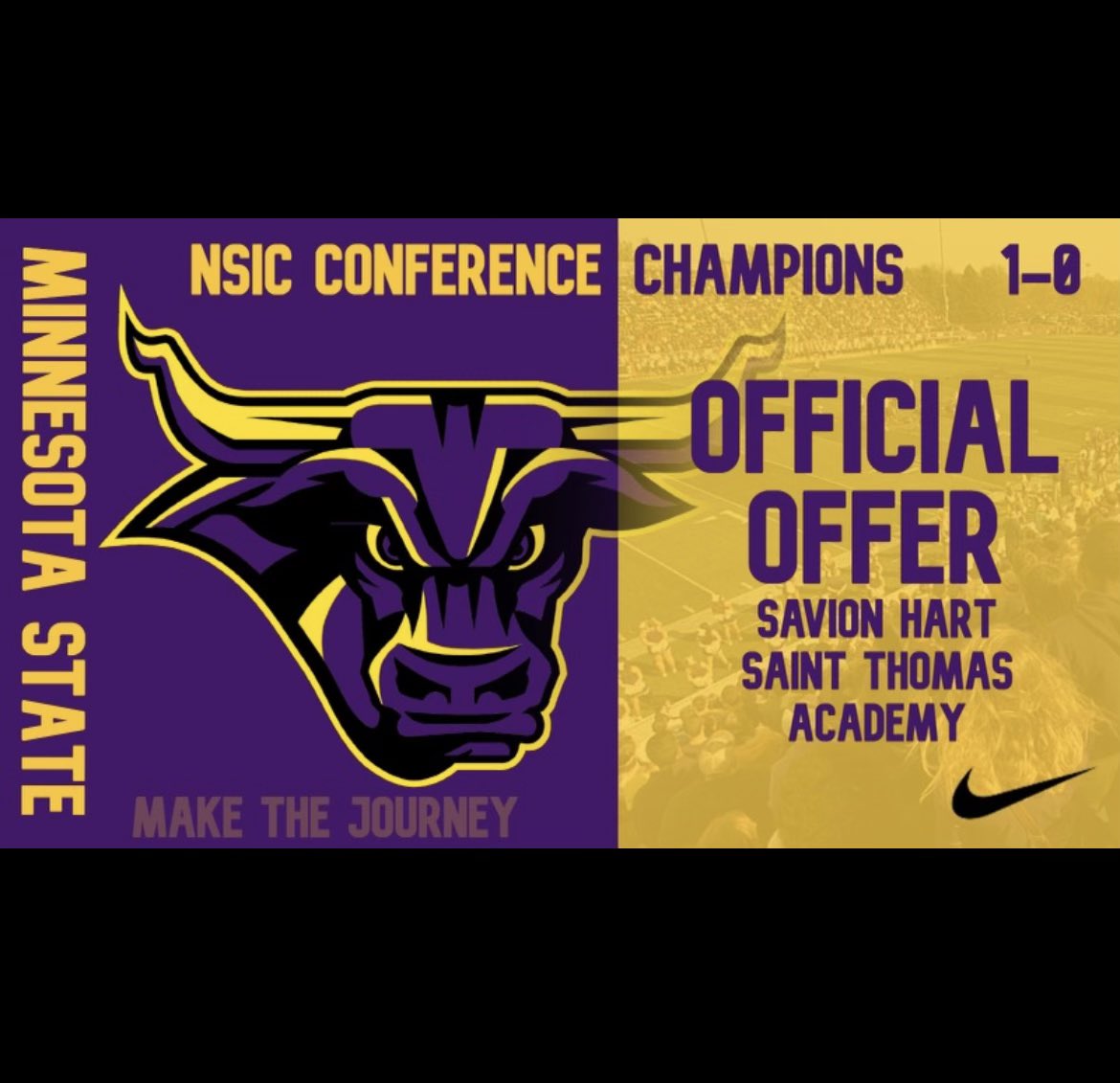 After a great call with <a href="/CoachBowen98/">Coach Chance Bowen</a> I’m blessed to have received an offer from Minnesota State