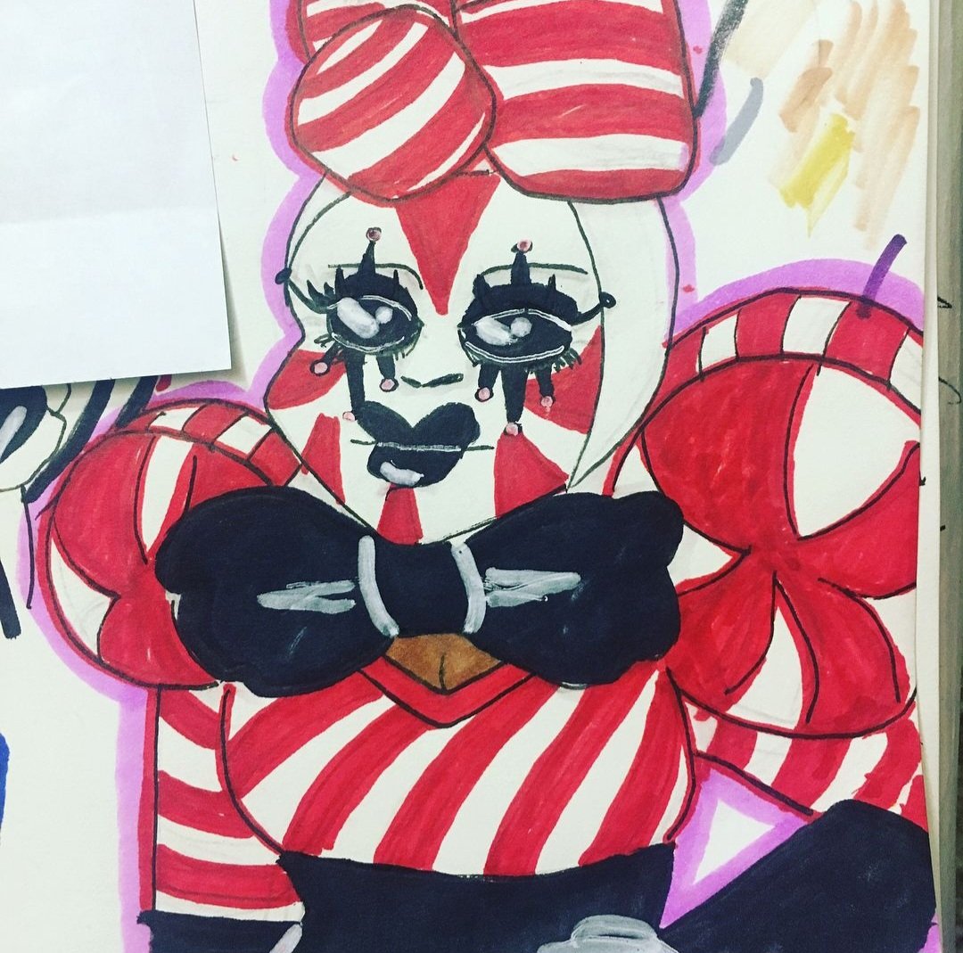 ghostpoot's tweet photo. old art incoming but i've apparently drawn 4 drag race clowns 🤡 https://t.co/hBRGTAPzKG