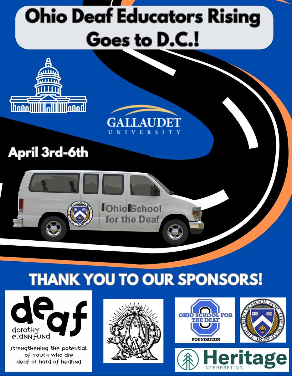 Cannot wait to take 7 future Deaf educators and leaders to visit Washington, D.C. and <a href="/GallaudetU/">Gallaudet University</a>! Grateful for our generous sponsors who brought this student dream to life! Here comes Ohio Deaf <a href="/EducatorsRising/">Educators Rising</a>! #DeafEd <a href="/WhiteHouse/">The White House</a> <a href="/OHDeafSchool/">OH School for Deaf</a>