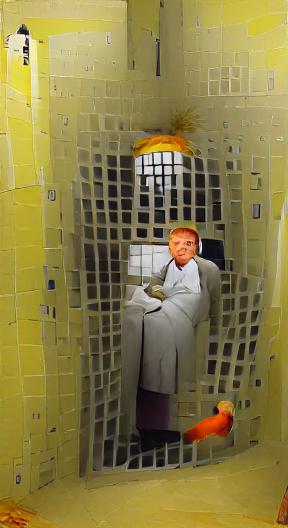 deadcompetition's tweet photo. Looking like Yoda lol
" Trump in a prison cell  - made with @NightCafeStudio 

https://t.co/6tqoy81jvX

#aiart #nightcafe #digitalart https://t.co/6tqoy81jvX https://t.co/LqwrOX6aSY