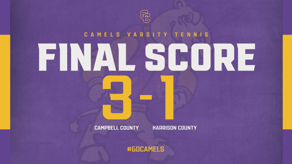 CAMELS  Boys Tennis improves to 2-0 on the season after beating Harrison County 3-1.  Leading the team to victory - wins from Easton Perkins (Single), Colin Combs/Chase Combs (Doubles) and Lawson Trapp/Luke Brown (Doubles). #GOCAMELS