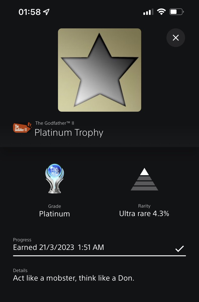 ThatMannBobby's tweet photo. Platinum 23! #Playstation #PlatinumTrophy #Godfather2 https://t.co/SpGW9W8gG9