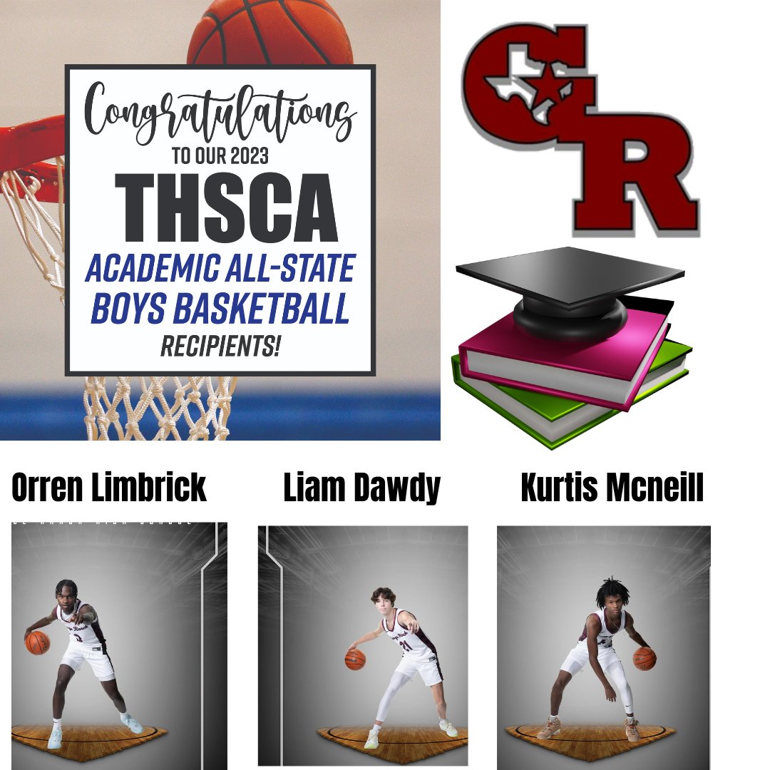 Congratulations to the 2023 THSCA Boys Basketball Academic All-State recipients!⭐️🏀

Check the teams here: thsca.com/academic-all-s…
#StudentAthletes 🧠✏️

A big Congratulations to our own Orren Limbrick <a href="/orren_03/">Orren Limbrick</a> Liam Dawdy <a href="/liamdawdy12/">Liam Dawdy</a> Kurtis McNeill @KurttJR. Great job guys!