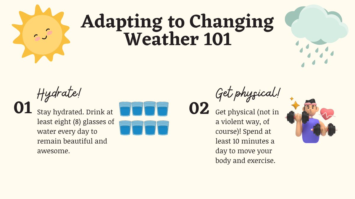 aoscareersph's tweet photo. Will it rain or will it shine? The weather these days has become a guessing game!
But instead of guessing, why don't you keep yourself prepared and check out our #AwesomeTips below to stay healthy in this unpredictable season? Remember, awesome health leads to awesome wealth. ☁️ https://t.co/Sd3nJjqpYX